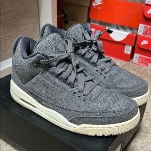 Jordan 3’s “Wool”  Men's Gray Sneakers